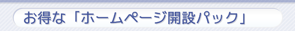 お得な「ホームページ開設パック」